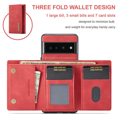 2 in 1 Magnetic Leather Case with Detachable Wallet For Google Pixel Series