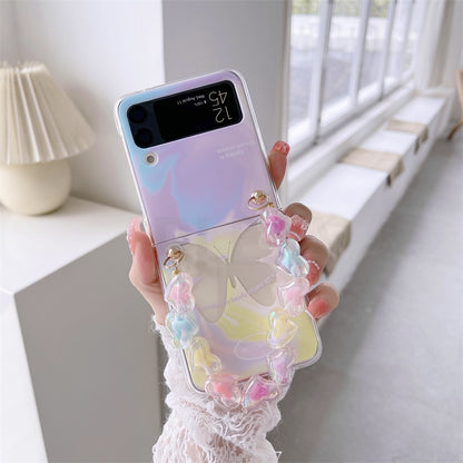 Cute Butterfly Bracelet Phone Stand Case For Samsung Galaxy Z Flip 3 5G