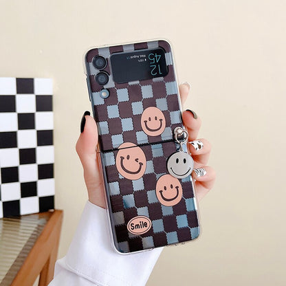 Cartoon Smiley Case With Metal Pendant For Samsung Z Flip3