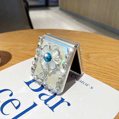 Luxury Bling Rhinestone Flower Phone Case For Samsung Galaxy Z Flip 3 5G