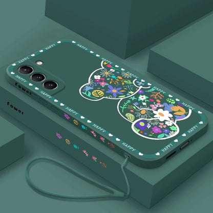Cute Flower Bear Silicone Case For Samsung Galaxy S22 Series
