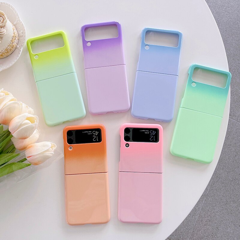 Gradient Glitter Bling Fold Case For Samsung Galaxy Z Flip 3 5G Z