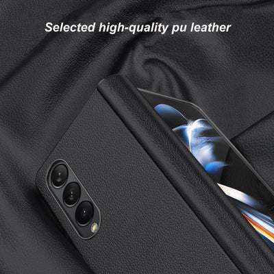 Luxury Leather Hinge Protective Case for Samsung Galaxy Z Fold 4