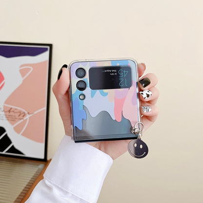 Cartoon Smiley Case With Metal Pendant For Samsung Z Flip3