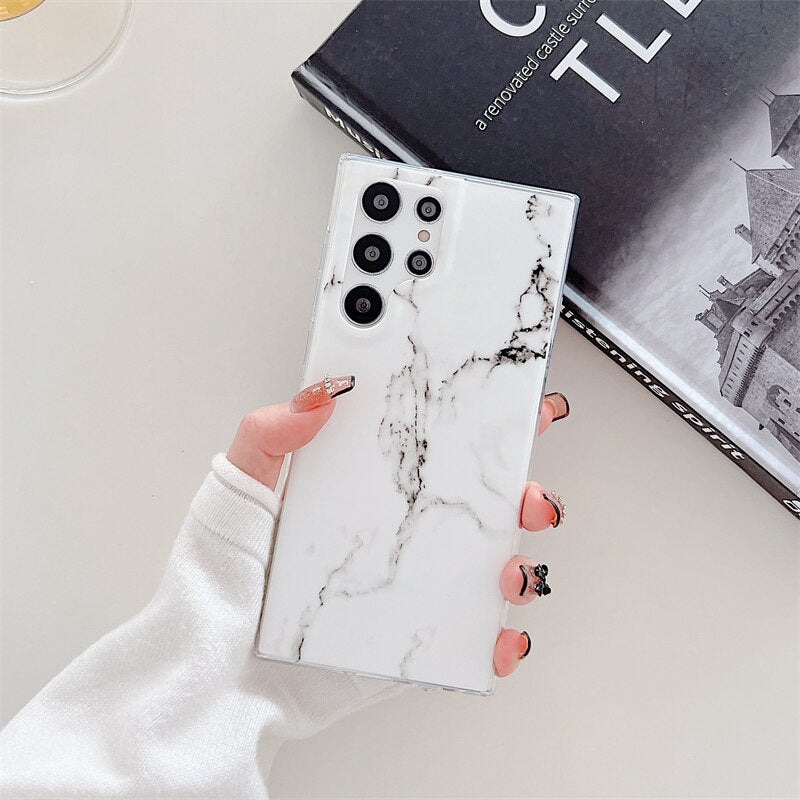 Matte Marble Texture Phone Case For Samsung S22 Series