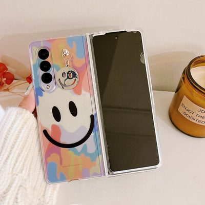 Cute Watercolor Smile Pendant Phone Case For Samsung Galaxy Z Fold 3