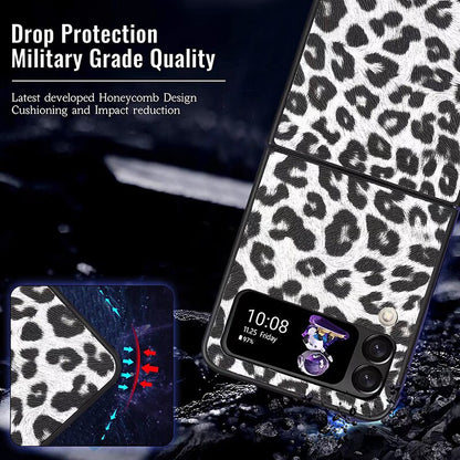 Fashion Leopard Print Hard Fold Case For Samsung Galaxy Z Flip 3