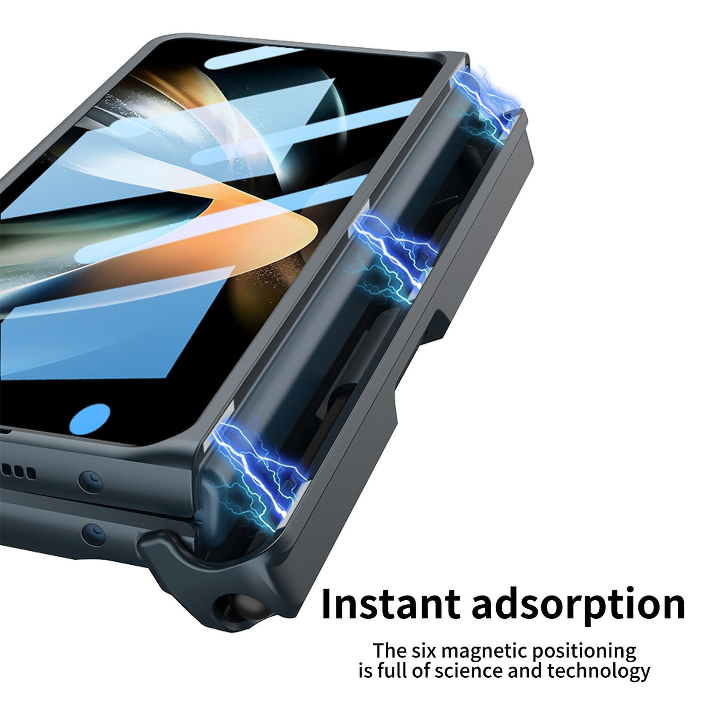 Magnetic Stand Case with Pen Holder & Screen Protector for Galaxy Z Fold 4