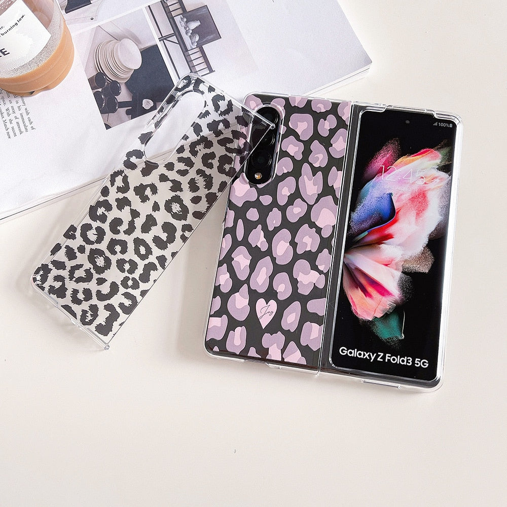 Woman Fashion Leopard Pattern Phone Case For Samsung Galaxy Z Fold 3 5G