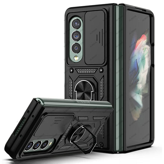 Armor Case with Lens Protection & Stand For Samsung Galaxy Z Fold 4
