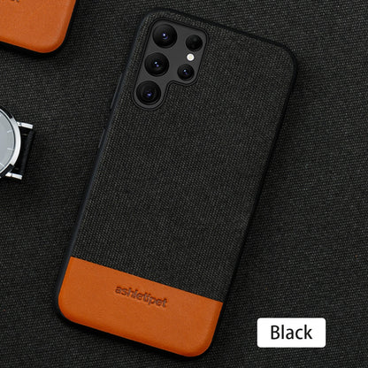 Canvas Leather Cover Case for Samsung Galaxy s22 Series