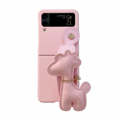 Cute Giraffe Wristband Bracelet Case for Samsung Galaxy Z Flip3 Z  Flip4