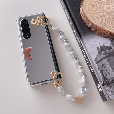 Makeup Mirror Shockproof Phone Case For Samsung Galaxy Z Fold 3 5G