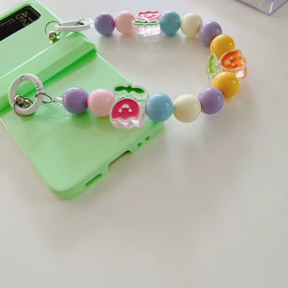 Cute Colorful Flowers Bracelet Phone Case For Samsung Galaxy Z Flip 3 5G