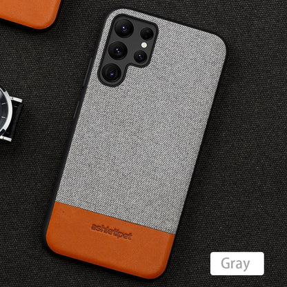 Canvas Leather Cover Case for Samsung Galaxy s22 Series