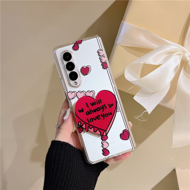 Korea Fashion Love Bracket Phone Cases For Samsung Galaxy Z Fold 3