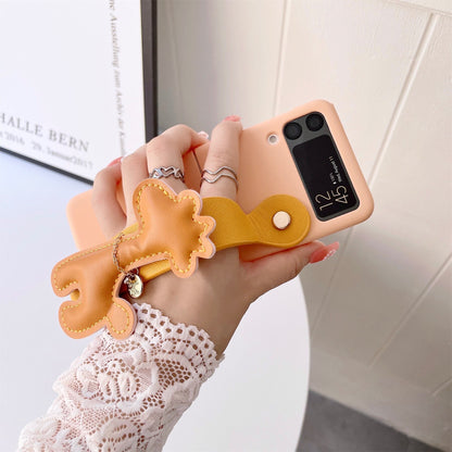 Cute Giraffe Wristband Bracelet Case for Samsung Galaxy Z Flip3 Z  Flip4