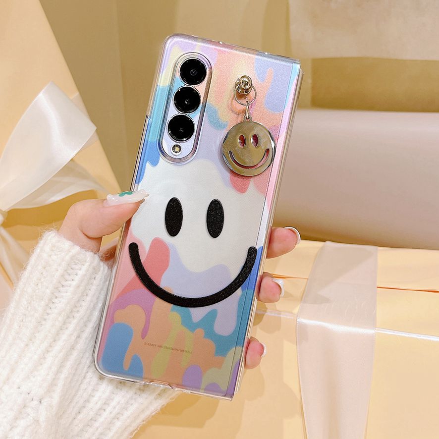 Cute Watercolor Smile Pendant Phone Case For Samsung Galaxy Z Fold 3