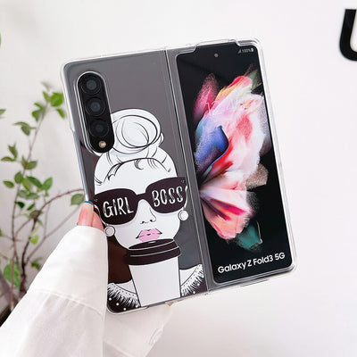 Modern Coffee Girl Phone Case For Samsung Galaxy Z Fold 3 5G