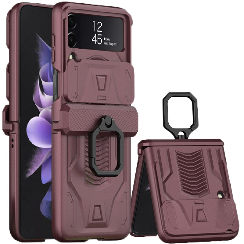 Magnetic Hinge All-Package Case For Samsung Galaxy Z Flip4 & Z Flip3 Case Back Slide Camera Protection