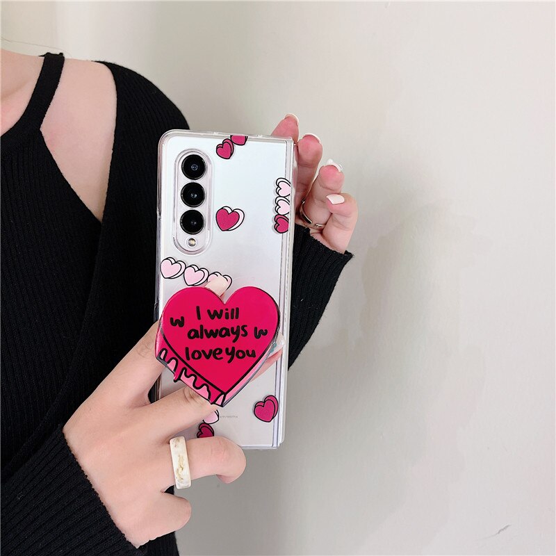 Korea Fashion Love Bracket Phone Cases For Samsung Galaxy Z Fold 3