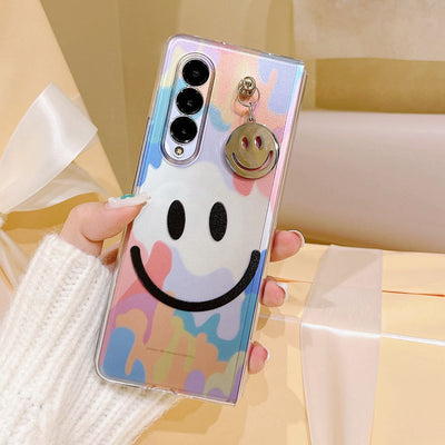 Cute Watercolor Smile Pendant Phone Case For Samsung Galaxy Z Fold 3