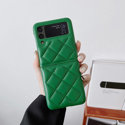 New Fashion Lattice Down Jacket Phone Case For Samsung Galax Z Flip 3