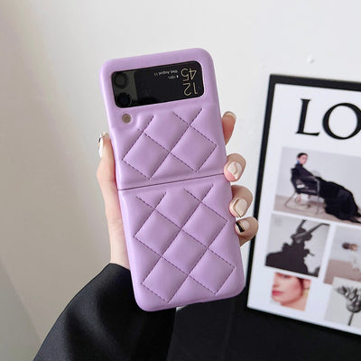 New Fashion Lattice Down Jacket Phone Case For Samsung Galax Z Flip 3