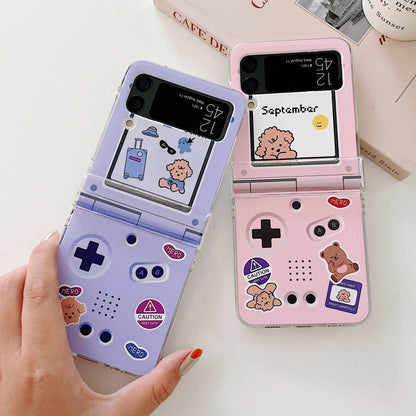 Cartoon Pearl Hand Chain Phone Case For Samsung Galaxy Z Flip 3 5G