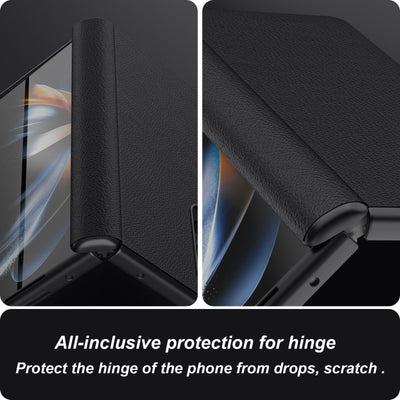 Luxury Leather Hinge Protective Case for Samsung Galaxy Z Fold 4