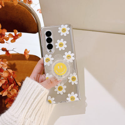 Cute Smile Sunflower HolderPhone Case For Samsung Galaxy Z Fold 3