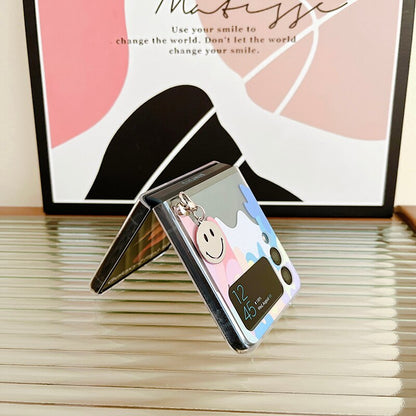 Cartoon Smiley Case With Metal Pendant For Samsung Z Flip3
