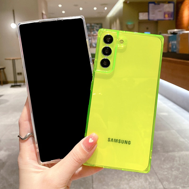 Square Fluorescent Neon Case For Samsung S22 Series