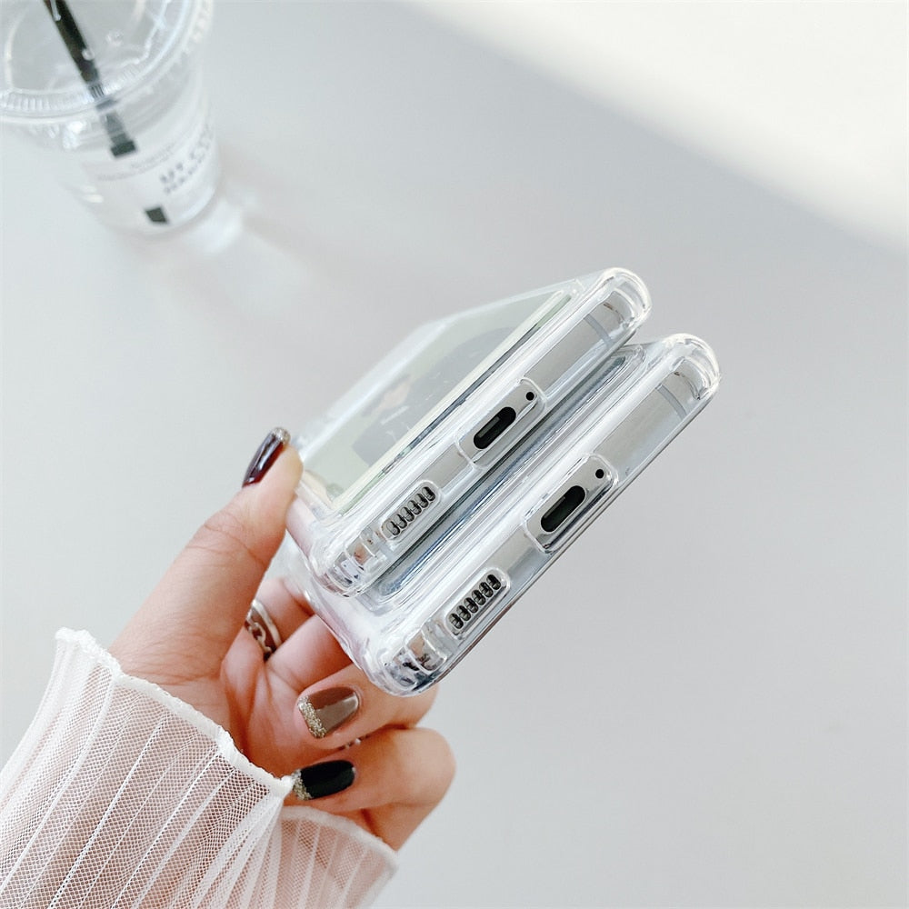 Card Holder Wallet Clear Case For Samsung S22 Series