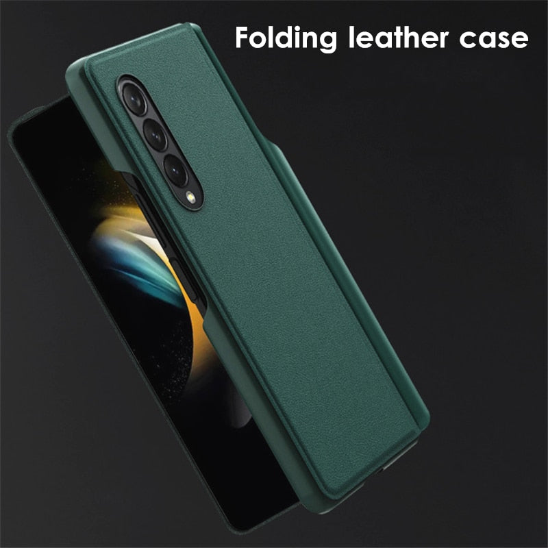 360 Full Protection Leather Flip Case For Samsung Galaxy Z Fold 4 (S Pen container)