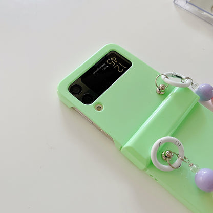 Cute Colorful Flowers Bracelet Phone Case For Samsung Galaxy Z Flip 3 5G