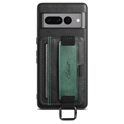 Leather Case With Bracket & Card Pocket For Google Pixel Series