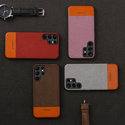 Canvas Leather Cover Case for Samsung Galaxy s22 Series
