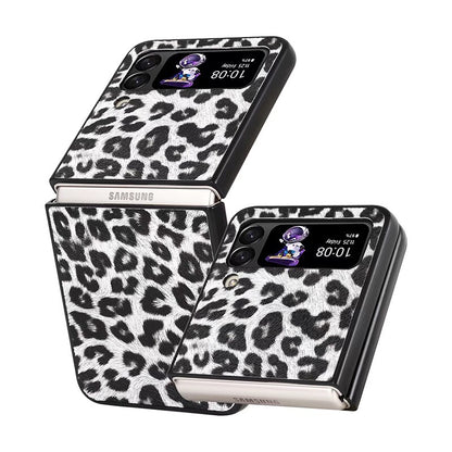 Fashion Leopard Print Hard Fold Case For Samsung Galaxy Z Flip 3