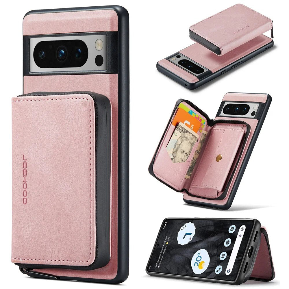 Luxury Magnetic Leather Case with Detachable Wallet for Google Pixel 8 Series