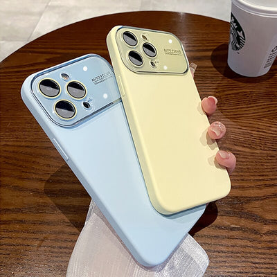 Fashion Liquid Silicone Glass Lens Protection Case For iPhone