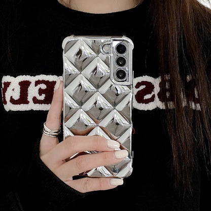 Luxury Plating Reflective Diamond Phone Case For Samsung Galaxy S22 Series