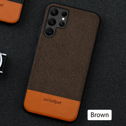 Canvas Leather Cover Case for Samsung Galaxy s22 Series
