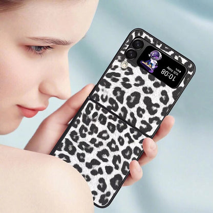 Fashion Leopard Print Hard Fold Case For Samsung Galaxy Z Flip 3