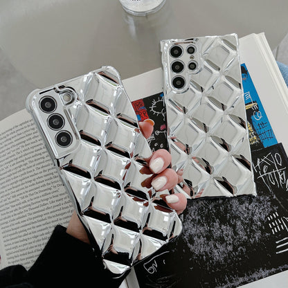 Luxury Plating Reflective Diamond Phone Case For Samsung Galaxy S22 Series