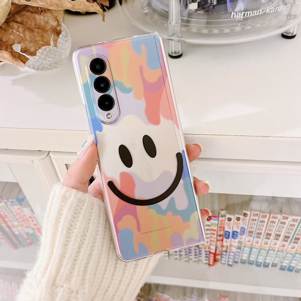 Cute Watercolor Smile Pendant Phone Case For Samsung Galaxy Z Fold 3