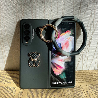 Fashion wrist Bracelet Chain Bear Phone case For Samsung Galaxy Z Fold