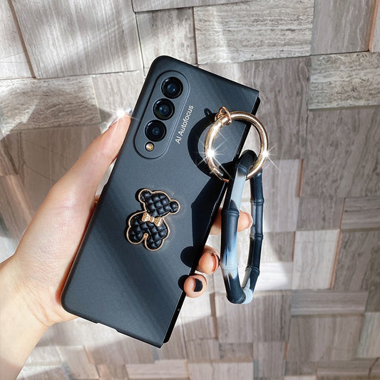 Fashion wrist Bracelet Chain Bear Phone case For Samsung Galaxy Z Fold
