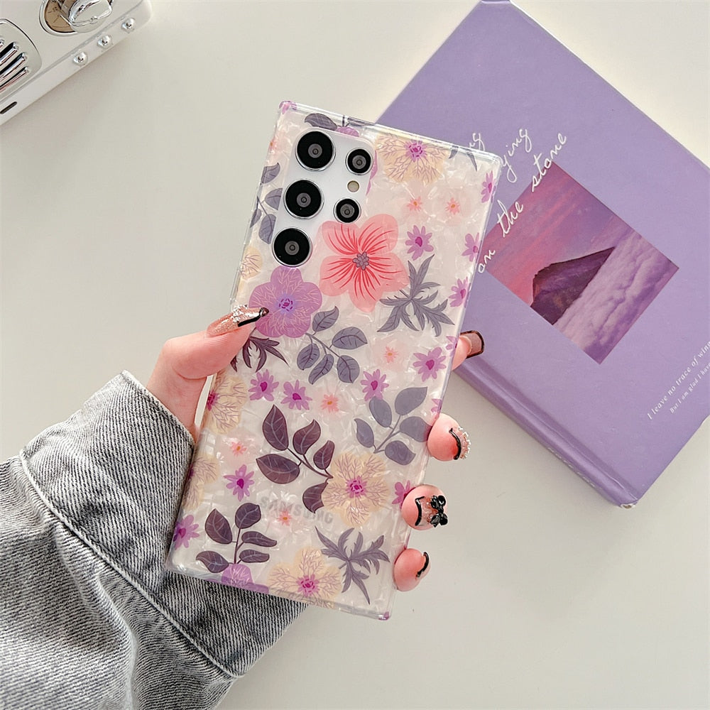 Colorful Flower Shell Pattern Phone Case For Samsung S22 Series