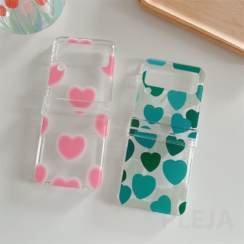 Cute Love Heart Patterns Phone Case For Galaxy Z Flip 3